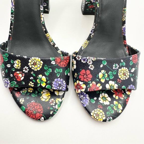 Red Fleece Brooks Brothers Floral Heel Sandal Peep Toe - Picture 5 of 13